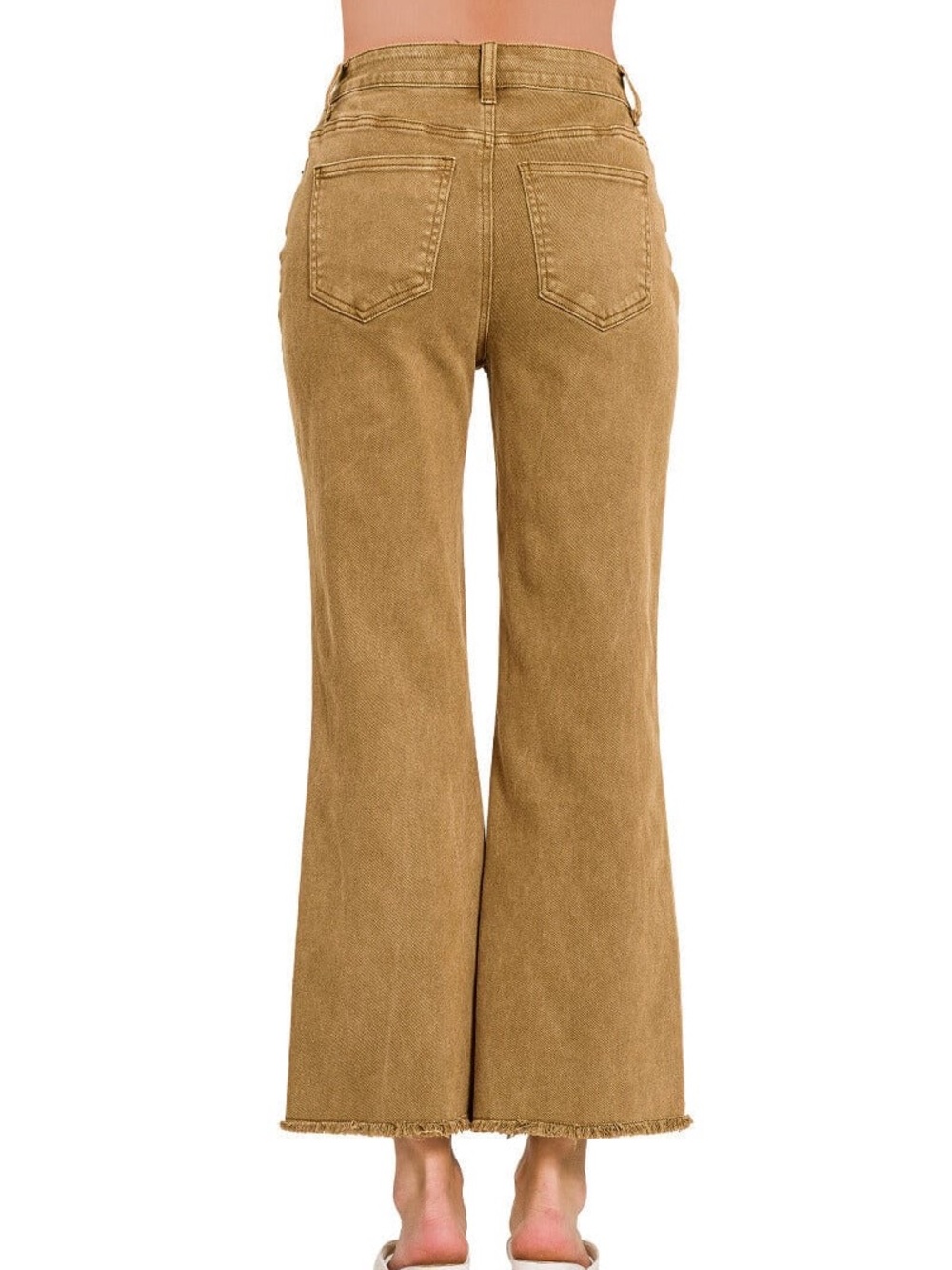 NWT SIZE L Zenana Outfitters High-Rise Wide Leg Jeans in Camel - Picture 2 of 15